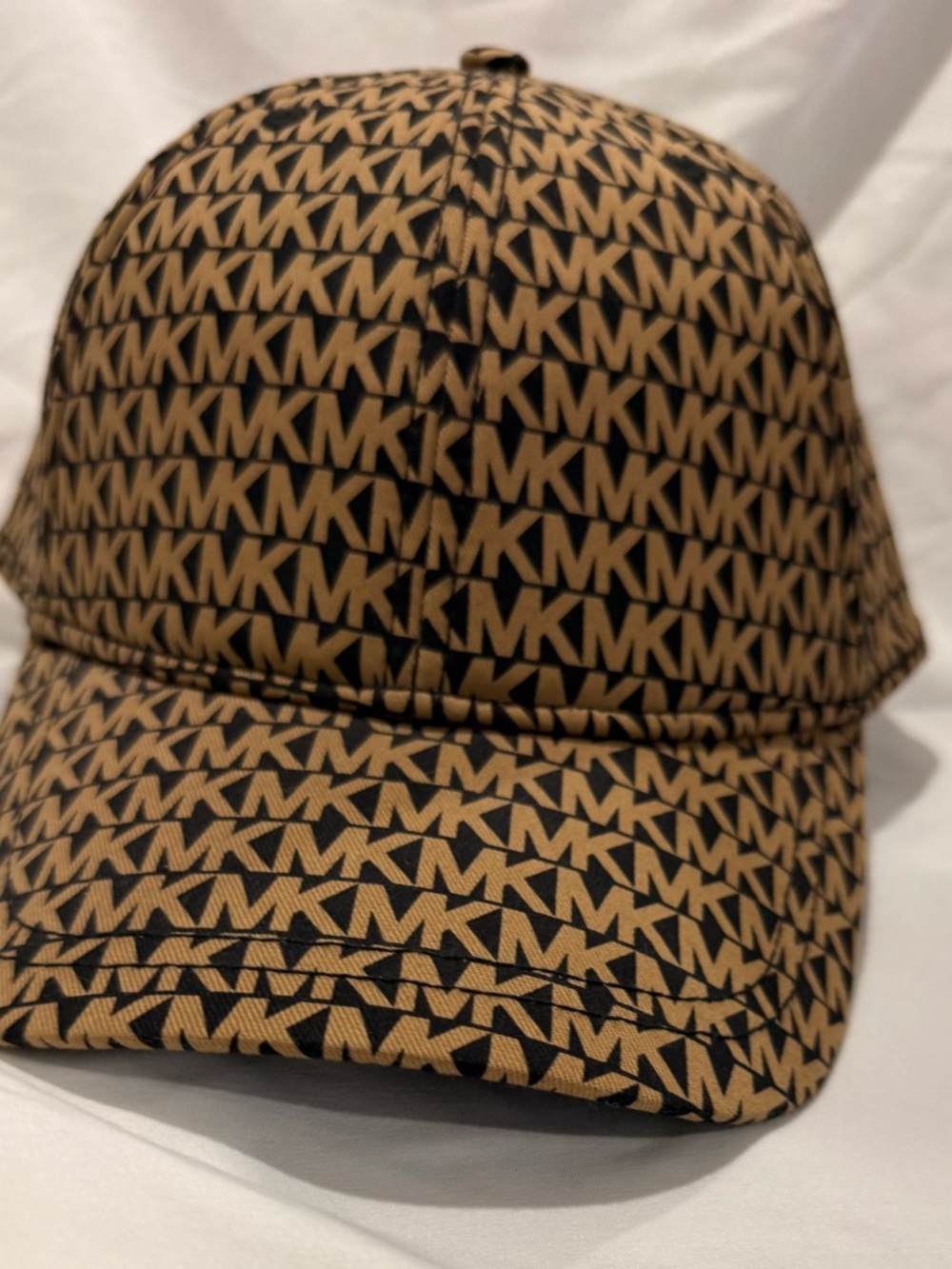 Michael Kors Tan and Black MK Logo Baseball Cap